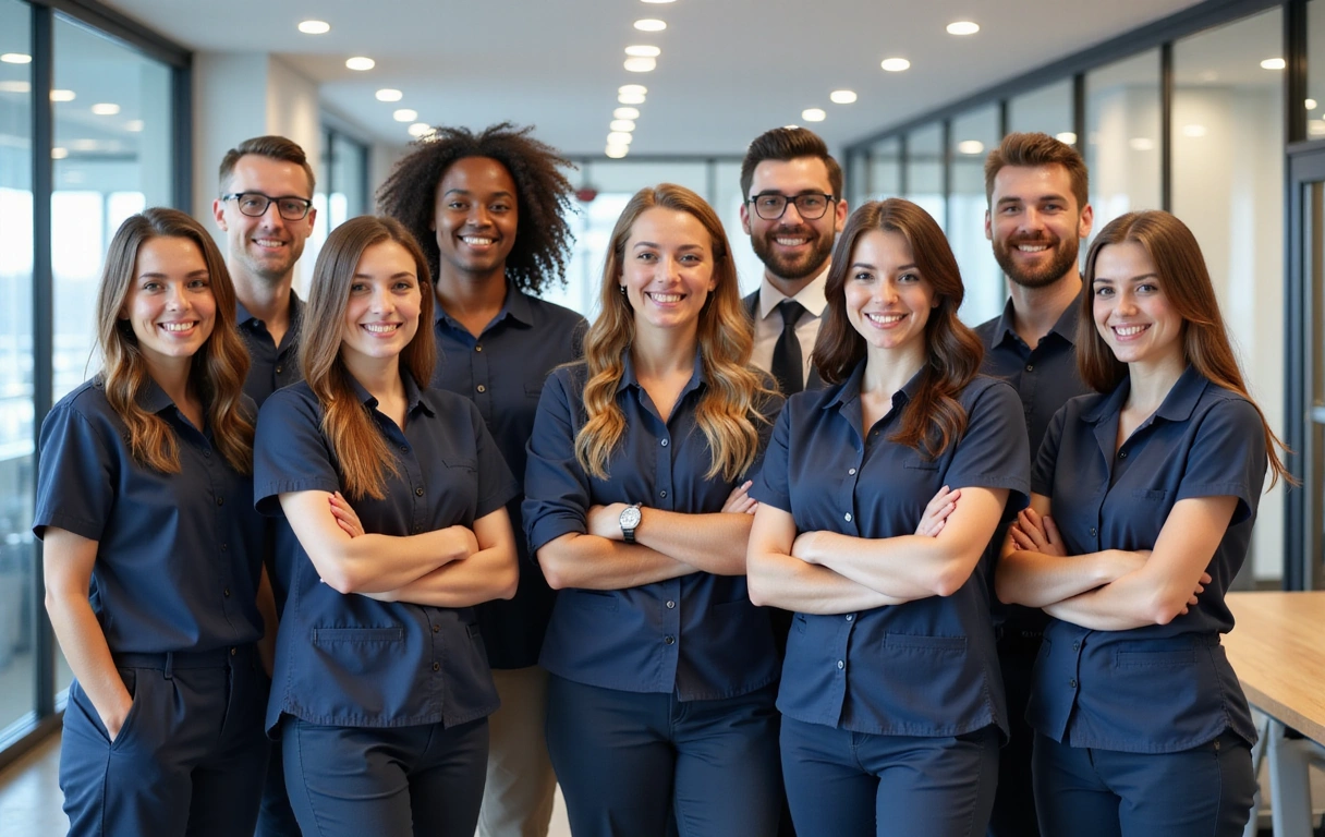 Brightcrew team photo in a modern office
