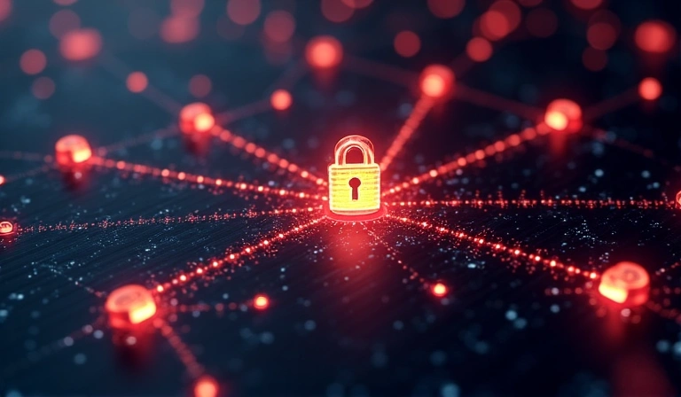 Abstract representation of secure data transfer between systems